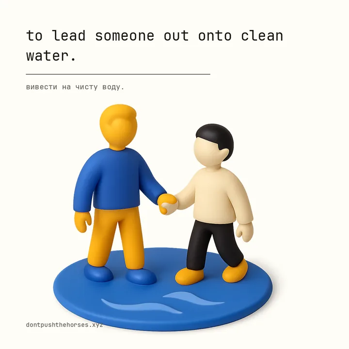 “To lead someone out onto clean water.” — Вивести на чисту воду.