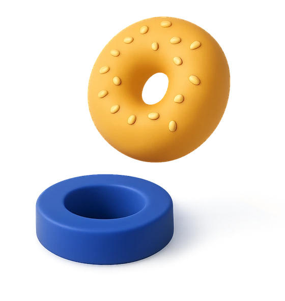 Illustration of the literal translation: The hole from the bagel.