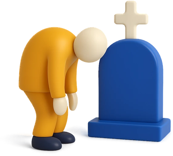 Illustration of the literal translation: Only the grave will straighten the hunchback.
