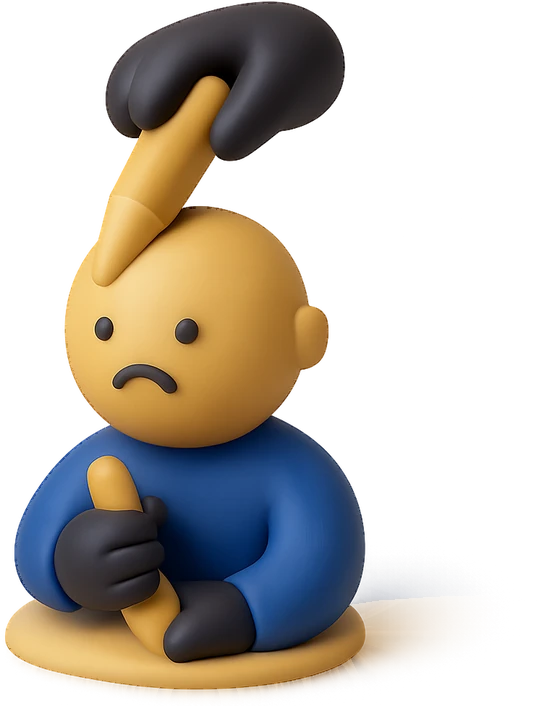 Illustration of the literal translation: You could sharpen a stake on his head.