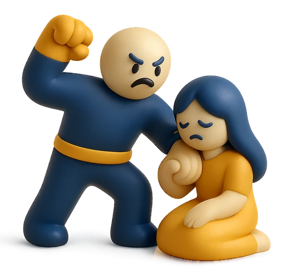 Illustration of the literal translation: By force you will not be lovely.
