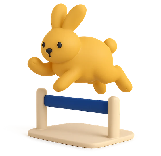 Illustration of the literal translation: Don't say 'hop' until you have jumped over.