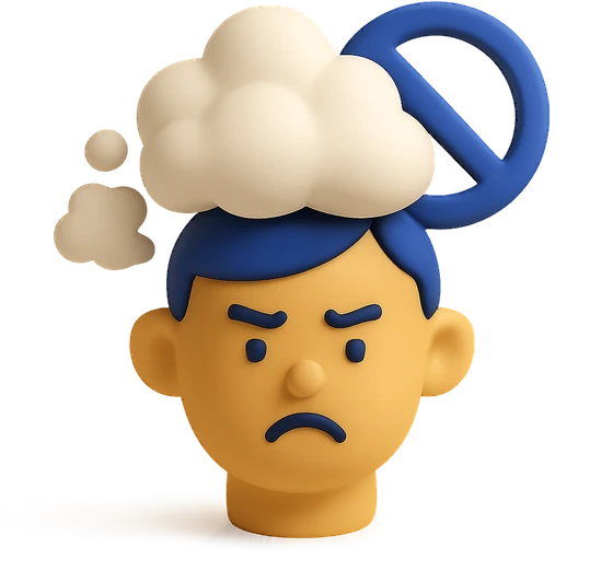Illustration of the literal translation: Don't fog up my head.