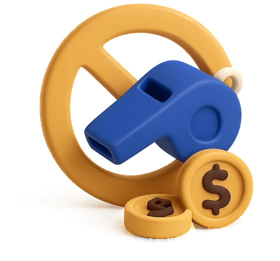 Illustration of the literal translation: Don't whistle — there will be no money.
