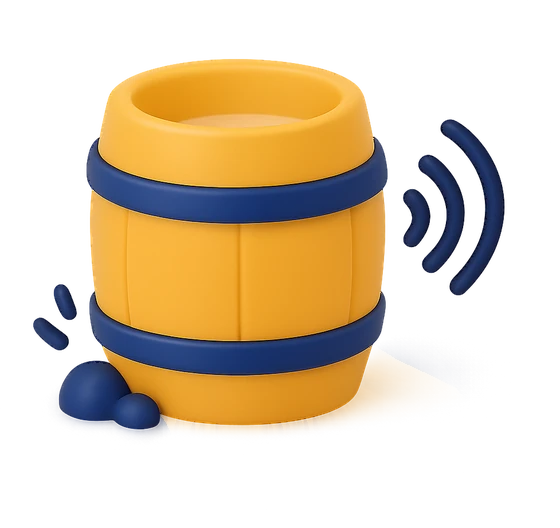 Illustration of the literal translation: An empty barrel rumbles louder.