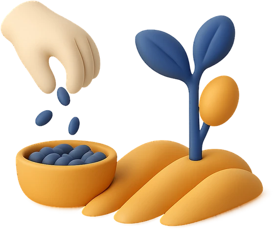 Illustration of the literal translation: What you sow is what you will reap.