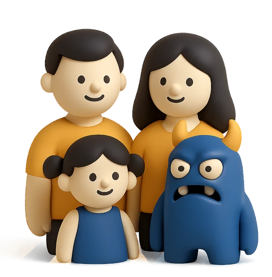 Illustration of the literal translation: In a family there is always a freak.