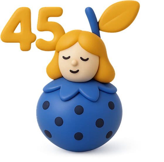 Illustration of the literal translation: At forty-five, the woman is a berry again.