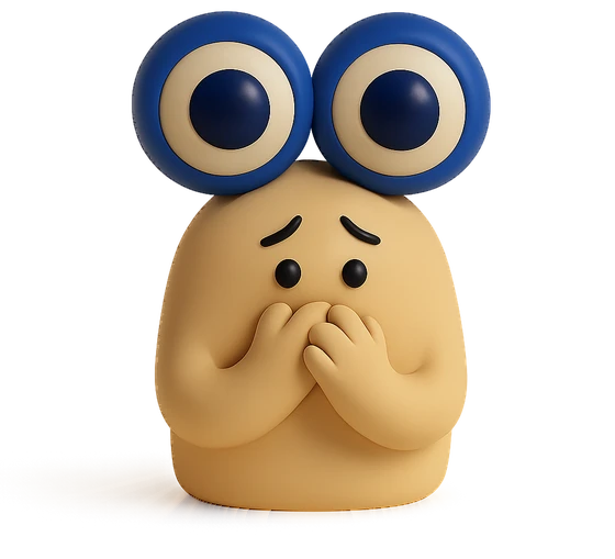 Illustration of the literal translation: Fear has big eyes.