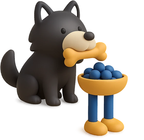 Illustration of the literal translation: The wolf is fed by its legs.